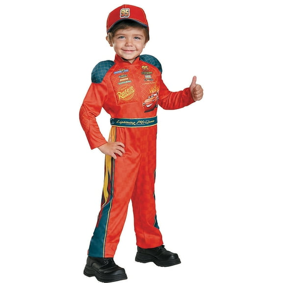 Disguise Toddler Boys' Cars 3 Classic Lightning McQueen Jumpsuit Costume - Size 3T-4T