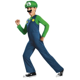 Tuta Cosplay Adulto Super Mario Luigi Per Carnevale E Feste A Tema - Foto 2
