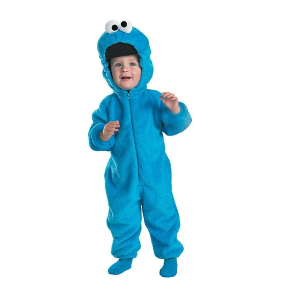Disguise Toddler Boys' Deluxe Sesame Street Cookie Monster Jumpsuit Costume - Size 3T-4T