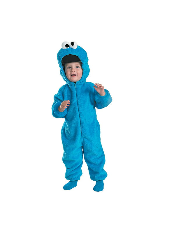 Disguise Toddler Boys' Deluxe Sesame Street Cookie Monster Jumpsuit Costume - Size 3T-4T