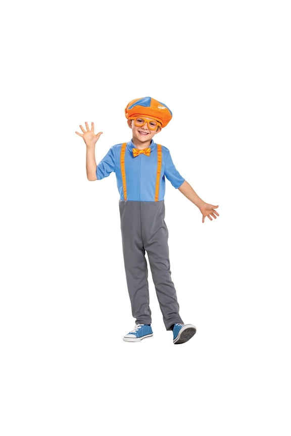 Toddler Boys' Official Blippi Jumpsuit with Hat and Bowtie Costume - Size 3T-4T