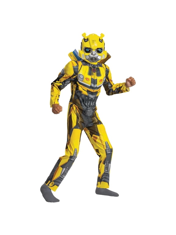 Toddler Boys' Transformers Rise of the Beasts Classic Bumblebee Muscle Jumpsuit Costume - Size 3T-4T