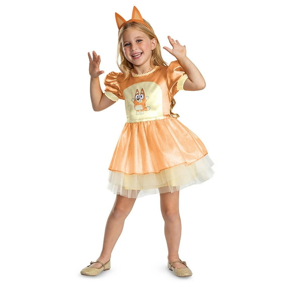 Disguise Toddler Girls' Bluey Bingo Dress Classic Costume - Size 4-6 - Orange