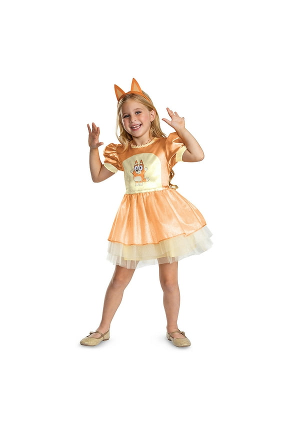Toddler Girls' Bluey Bingo Dress Classic Costume - Size 4-6 - Orange