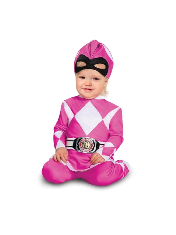 Toddler Girls' Classic Mighty Morphin Pink Ranger Jumpsuit Costume - 12-18 Months