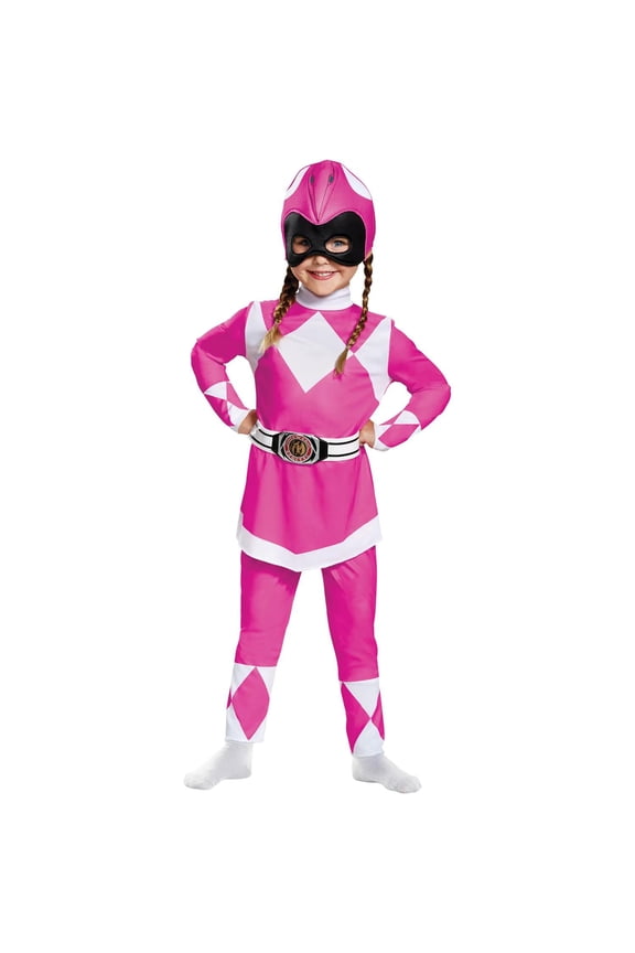 Toddler Girls' Classic Mighty Morphin Pink Ranger Jumpsuit Costume - 2T
