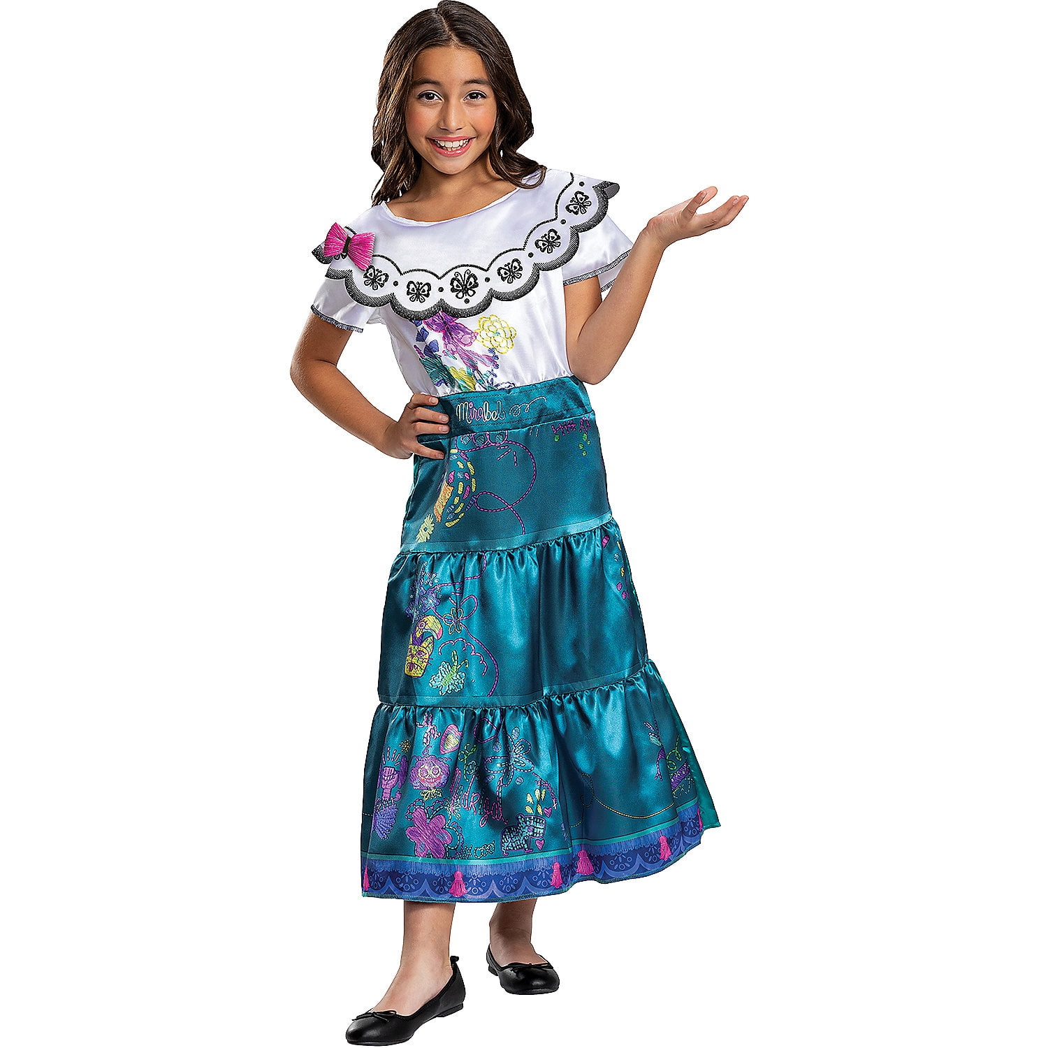  Disney Encanto Mirabel Dress, Costume for Girls Ages 3 and up,  Outfit Fits Children Sizes 4-6X : Video Games