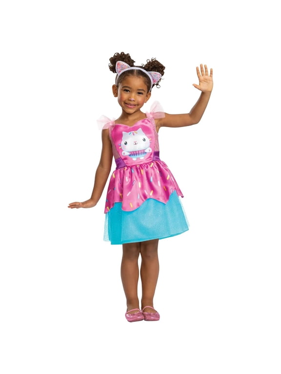 Toddler Girls' Gabby's Dollhouse Classic Cakey Cat Dress Costume - Size 4-6