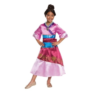 mulan princess dress Costume For Kids, Size: 7-8 Years golden trims and foil detailing Handmade Size Hua Mulan Princess