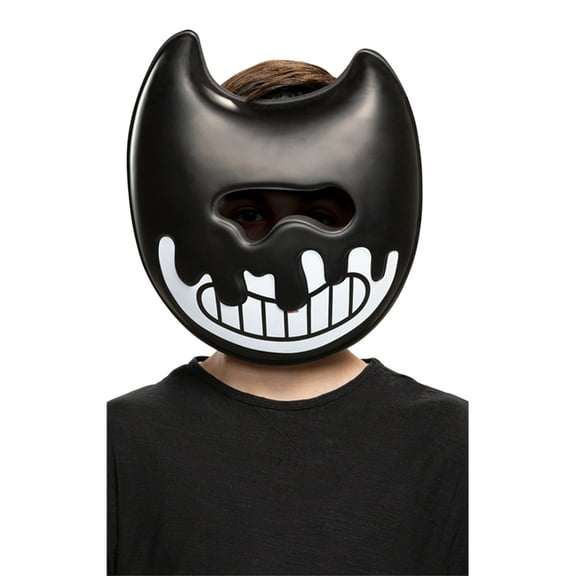 DisguiseInk Bendy Half Black Synthetic Halloween Costume Mask, for Child