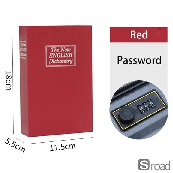 Disguised Book Safe Box With Password Lock - Secret Hidden Security Storage Box For Cash, Jewelry, Valuables, Mini Dictionary Design For Home, Office, Travel