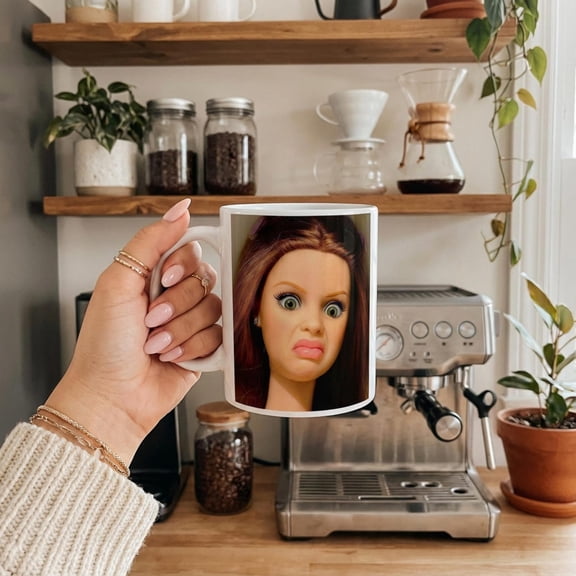 Disgusted Doll Meme Coffee Mug | Funny Mug Gift for Friends & Family