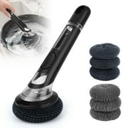 Dish Brush with Soap Dispenser, EEEkit Long Handle Dishwashing Brush with Replaceable Heads, Kitchen Dish Scrubber for Pot Pan Sink Cleaning