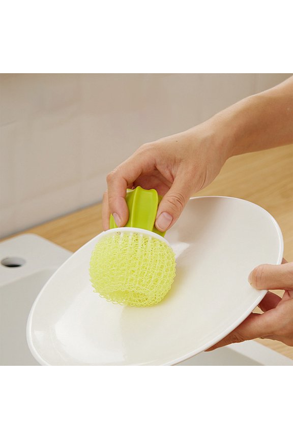 Dish Brushes Cactus Mini Brush with Drip Tray ,durables Brushes Kitchen Cleaning Scrubbers Set for plates Pan Pot Sink with Drip Tray
