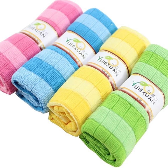 Dish Cloth Set TASTAN 4-Pack Dual-Color Checkered Dish Cloths - Soft, Highly Absorbent Cotton for Kitchen, Car & Home Cleaning, Quick-Dry & Lint-Free, Quick-Dry Design Kitchen Dish Cloth