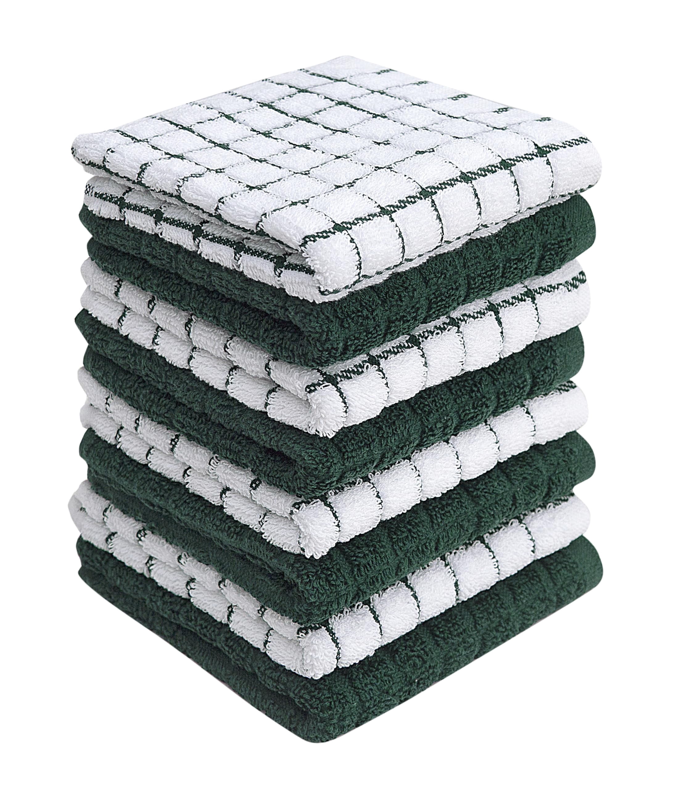 Dish Cloths 8 Pack 12x12 Inch 100% Cotton Kitchen Towels 405 GSM Soft Highly Absorbent Durable Cleaning Towels for Kitchen Aqua