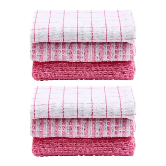 Dish Cloths, Highly Absorbent Kitchen Towels, Long Lasting Dish Towels, 13.8"x13.8" Flat Dish Rags for Cleaning & Drying Dishes (6-Pack)