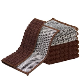 Dish Cloths for Washing Dishes 8 Pack Multipurpose Wire Miracle Cleaning Coths Non-Scratch Wire Dishwashing Rag Lint Free Microfiber Cleaning Cloth for Kitchen Windows (Brown)