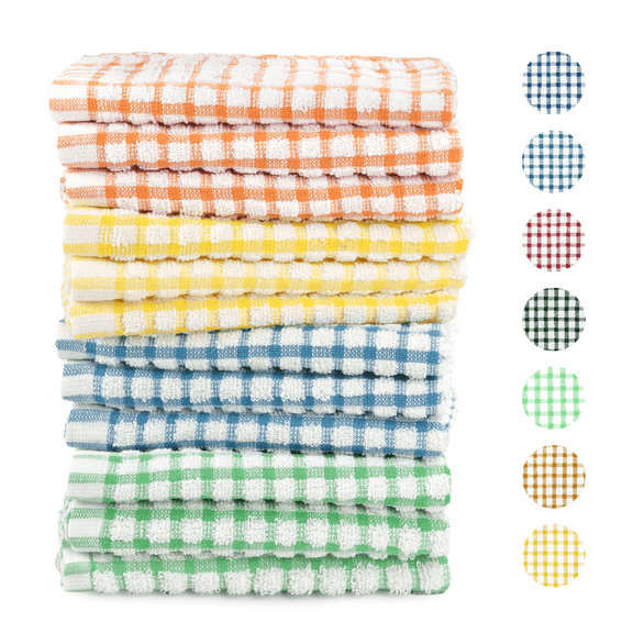 Xmushyra Dish Cloths for Kitchen Washing Dishes, 100% Cotton Soft Absorbent Kitchen Dish Towels, Quick Dry Kitchen Cloths, 12 x 12 inch, 12 Pack