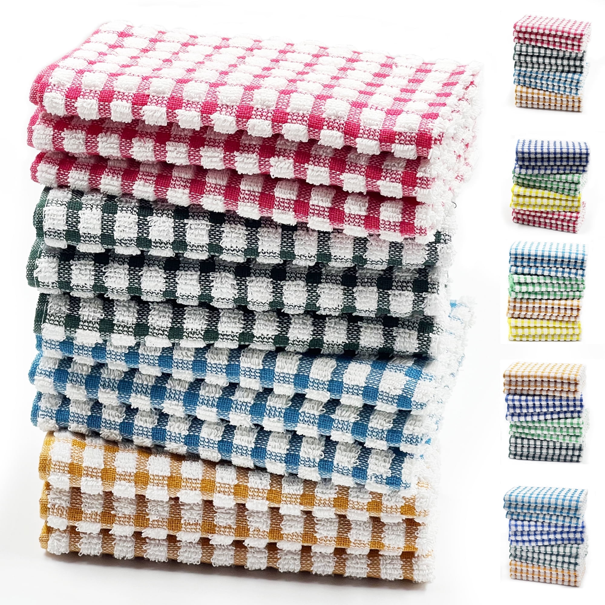 Homieway Dish Cloths for Kitchen Washing Dishes, Super Absorbent Dish Rags, Cotton Kitchen Dish Towels Pack of 12, 12x12 Inches