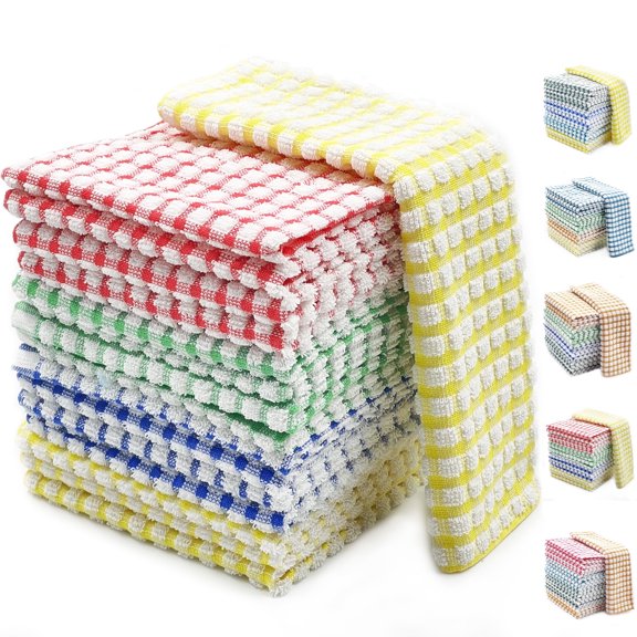 Homieway Dish Cloths for Kitchen Washing Dishes, Super Absorbent Dish Rags, Cotton Kitchen Dish Towels Pack of 16, 12x12 Inches