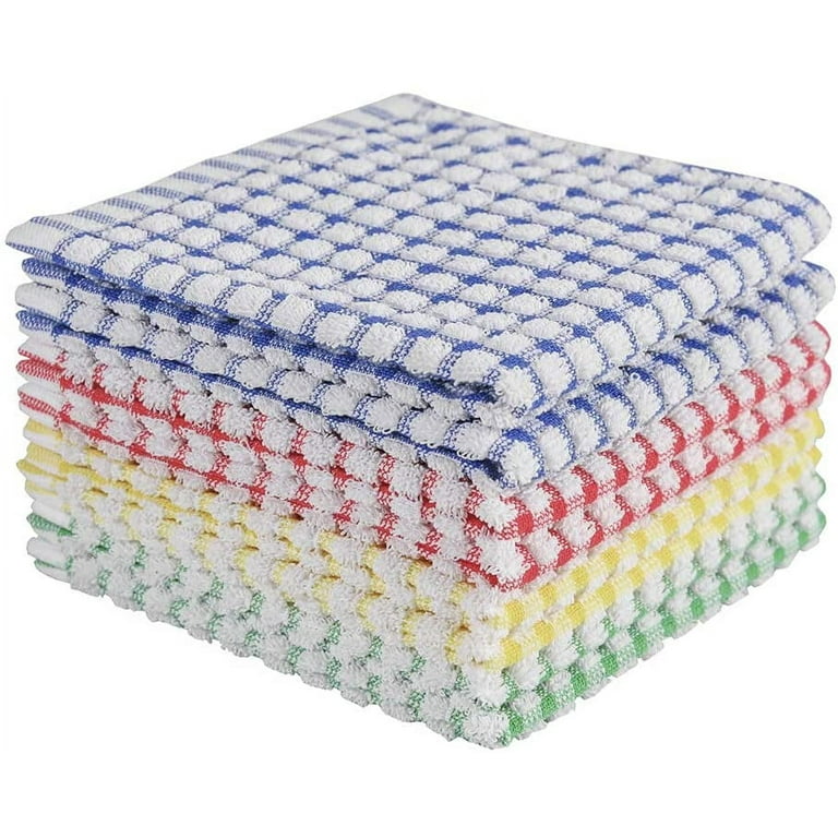 Dish Cloths for Kitchen Washing Dishes, Super Absorbent Dish Rags, Cotton Terry Cleaning Cloths Pack of 8 , 12x12 Inches, Size: 8pcs