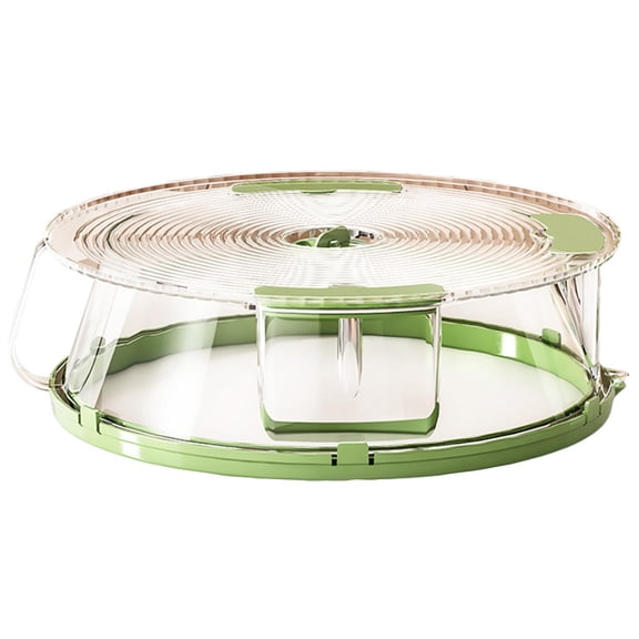 Dish Cover, Green Transparent Food Splatter Shield, 1 Pack with Water Storage Ring, 11.8 inch Round Microwave Splash Guard for Home Kitchen To Keep Leftover Warm Dustproof Bug Proof When Covering Dis