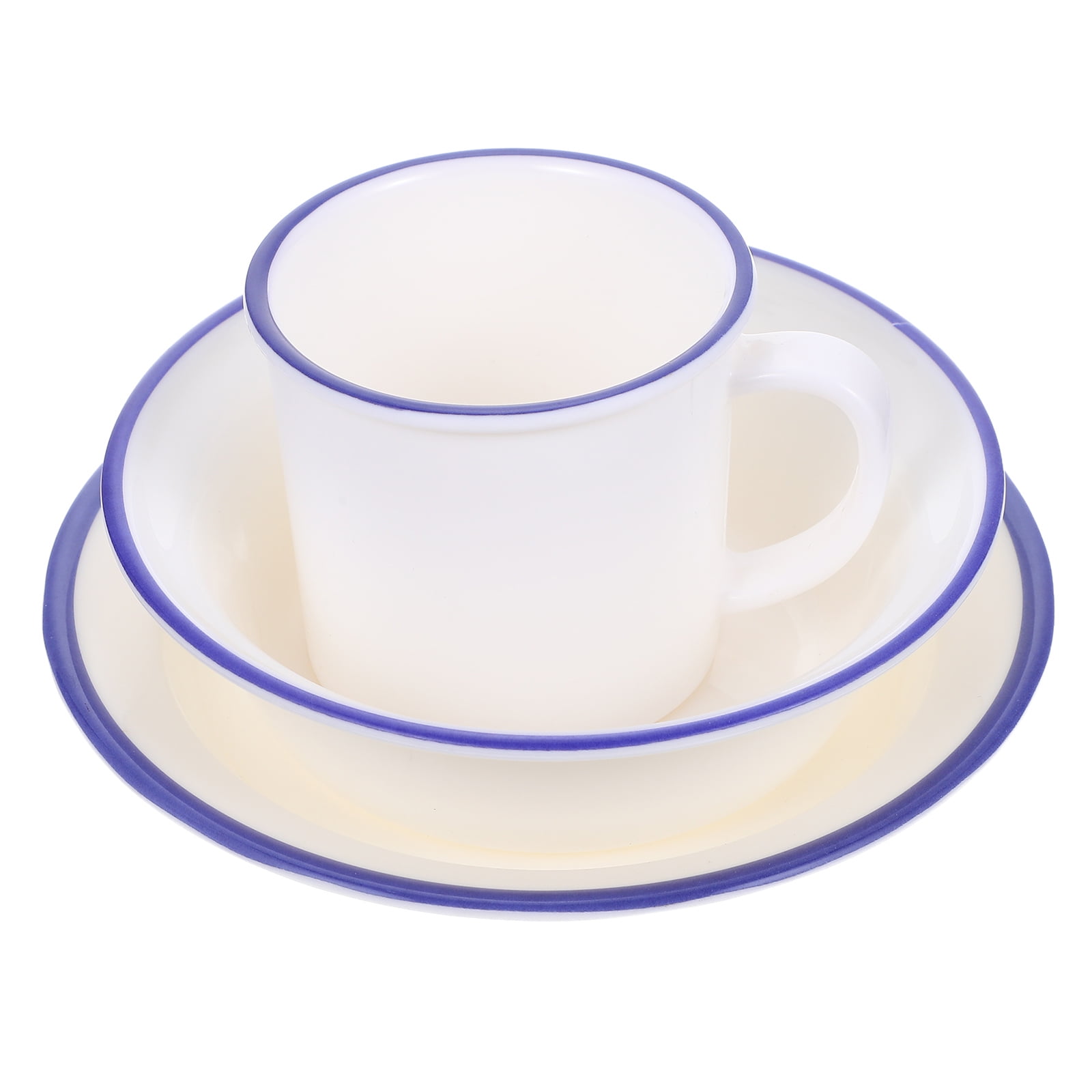 MERRYHAPY White Retro Style Dinnerware Set for Adults, Ceramic Mine Design Plates Bowls for Home ...