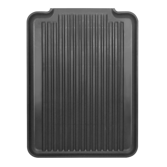 Dish Drain Board & Drying Rack Tray for Kitchen - Ideal Rigid Drainboard, Plate & Glass Drainer Tray, Dish Drain Boards for Kitchen Counter, 12.75 x 17.25 - Black