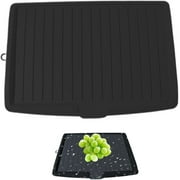 Dish Drain Board Plastic Drain Boards 17.6x12.2 Dish Drainer Tray Large Dish Drainer Mat with Side Drop Slope Diversion Drainboard