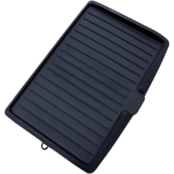 Dish Drainer Board, 18 Inch Large Draining Tray with Side Drop Slope Diversion, Water Drain Board Drying Plate Dish Strainer Mat with Non-Slip Base for Bowl Cup Kitchenwareï¼blackï¼