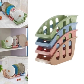 Dish Drainer Rack Basdi Plastic Dish Drainer Shelf with Card Slot - Multi-Layer Kitchen Storage Rack, Utensil Drying & Organization System, Space-Saving Countertop Solution, Kitchen Organizer, Blue
