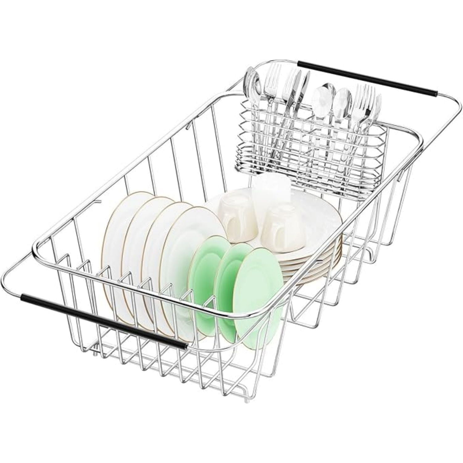 Dish Drainer Rack in Sink Adjustable, Expandable 304 Stainless Steel ...