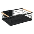 thumbnail image 1 of Dish Drainer with Integrated Cutlery Holder Matt Black Stainless Steel Kitchen Drying Rack Large Capacity Durable Design, 1 of 3