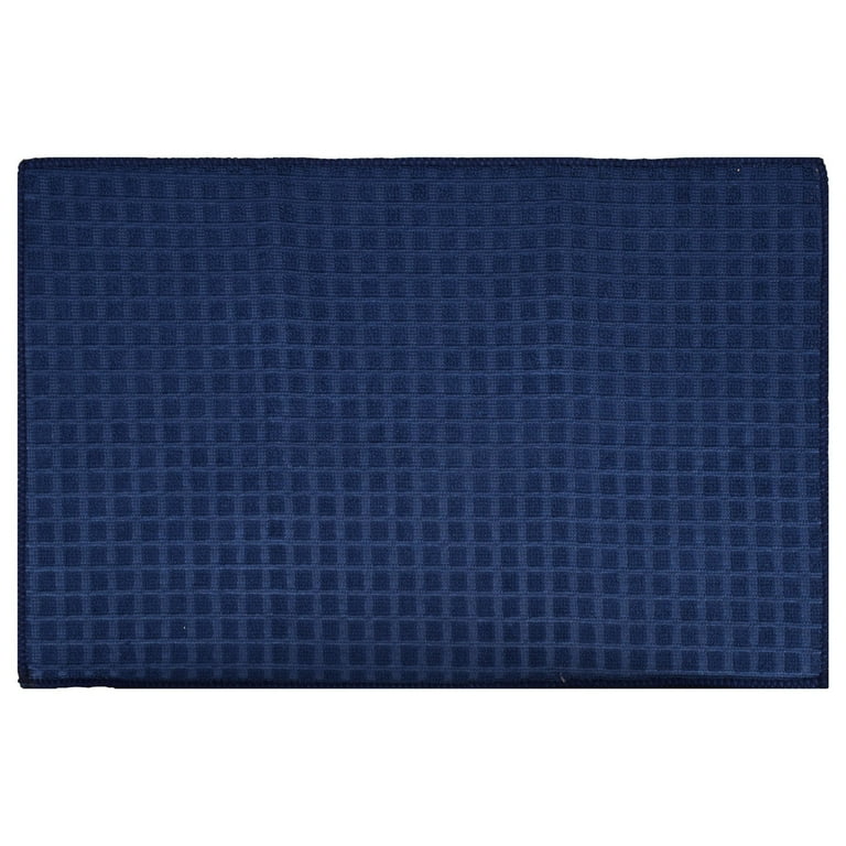 Dish Drying Mat 12 x 18 in Navy Blue Microfiber Kitchen Towels Set of 6