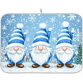 thumbnail image 1 of Dish Drying Mat 16x18 For Kitchen Counter Christmas Gnome Blue Absorbent Dishes Drainer Rack Mats Microfiber Reversible Dish Drying Pad Fast Dry Kitchen Accessories, 1 of 7