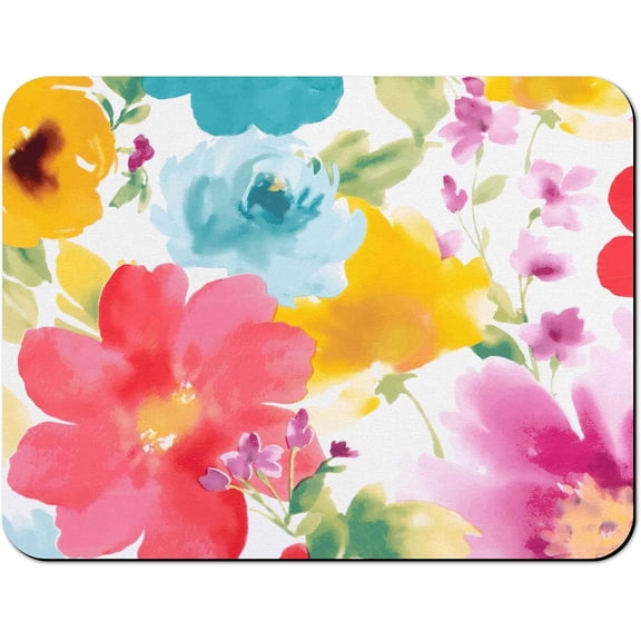 Dish Drying Mat, 24x18in, Watercolor Flower, Nylon, Diatomite, Rubber Backed, Absorbent, Quick Dry, Non-Slip, Wide Use