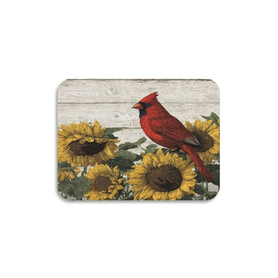 Dish Drying Mat Absorbent Dish Drainer Kitchen Counter 15.7x11.8inch Dish Drying Pad for Countertops Sinks Draining Racks Red Bird Sitting on Sunflower