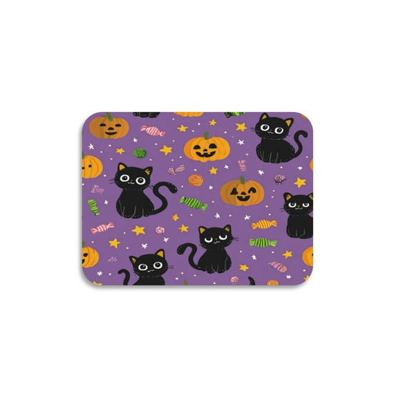 Dish Drying Mat Absorbent Dish Drainer Kitchen Counter 15.7x11.8inch Dish Drying Pad for Countertops Sinks Draining Racks Black Cats and Candy