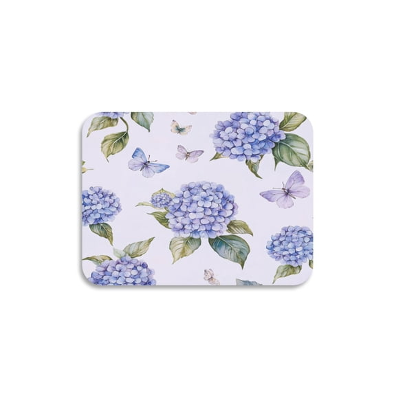 Dish Drying Mat Absorbent Dish Drainer Kitchen Counter 15.7x11.8inch Dish Drying Pad for Countertops, Sinks, Draining Racks Blue Hydrangea