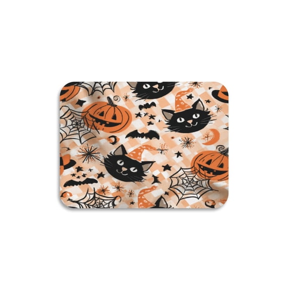 Dish Drying Mat Absorbent Dish Drainer Kitchen Counter 15.7x11.8inch Dish Drying Pad for Countertops Sinks Draining Racks Cat Face and Pumpkin