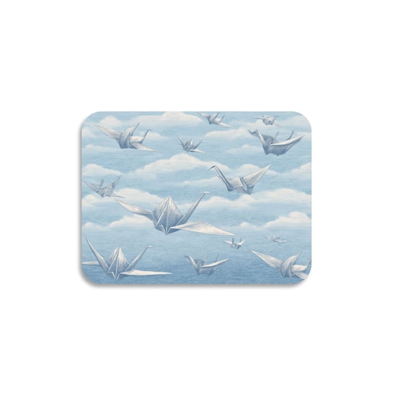 Dish Drying Mat Absorbent Dish Drainer Kitchen Counter 15.7x11.8inch Dish Drying Pad for Countertops Sinks Draining Racks Light Blue Paper Cranes