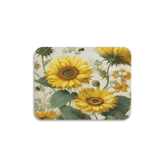 Dish Drying Mat Absorbent Dish Drainer Kitchen Counter 15.7x11.8inch Dish Drying Pad for Countertops Sinks Draining Racks Sunflower and Bee Pattern
