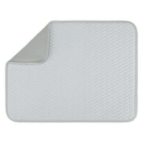 Dish Drying Mat, Absorbent Microfiber Kitchen Mat with Lanyard Design, Stone Drying Mat for Kitchen Counter Gray 15.7*11.8 inch