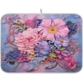thumbnail image 1 of Dish Drying Mat Blooming Flowers Painting Absorbent Dry Mats for Dishes Draining Pad for Kitchen Countertop 16" x 18", 1 of 7