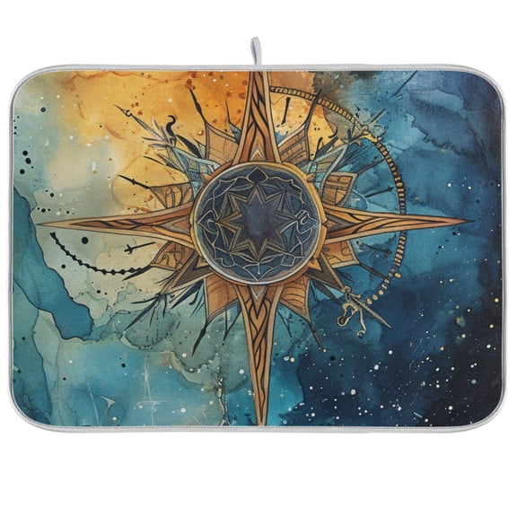 Dish Drying Mat Bohomia with Marble Kitchen Mats Microfiber Counter Absorbent Dish Pad Drainer Rack 18"x24"