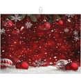 thumbnail image 1 of Dish Drying Mat Christmas Red Ball Winter for Kitchen Counter Absorbent 18x24 Inch Microfiber Dishes Plate Glass Dry Draining Pad Reversible Washable, 1 of 8