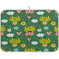 thumbnail image 1 of Dish Drying Mat Cute Frog Absorbent Dish Drainer Mat Fast Drying Heat-resistant Drying Mat for Kitchen Counter, Non Slip Dish Mats, 18" x 24", 1 of 7