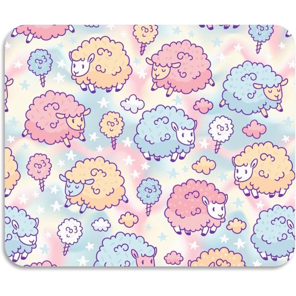 Dish Drying Mat, Cute Sheep 19.5x12inch Absorbent Coffee Mat,Non-slip Rubber Backed,Easy Clean,Hide Stain Candy Kitchen Pad for Kitchen Counter,Sink,Coffee Bar