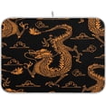 thumbnail image 1 of Dish Drying Mat Dragon Black Orange Absorbent Dry Mats for Dishes Draining Pad for Kitchen Countertop 16" x 18", 1 of 7